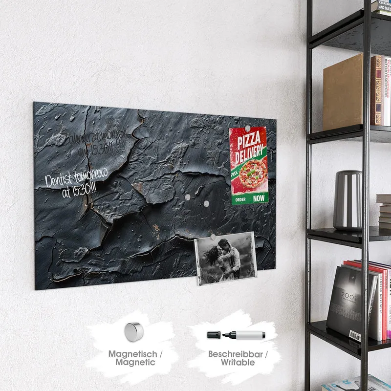Glas Magnettafel - Risse in Anthrazit