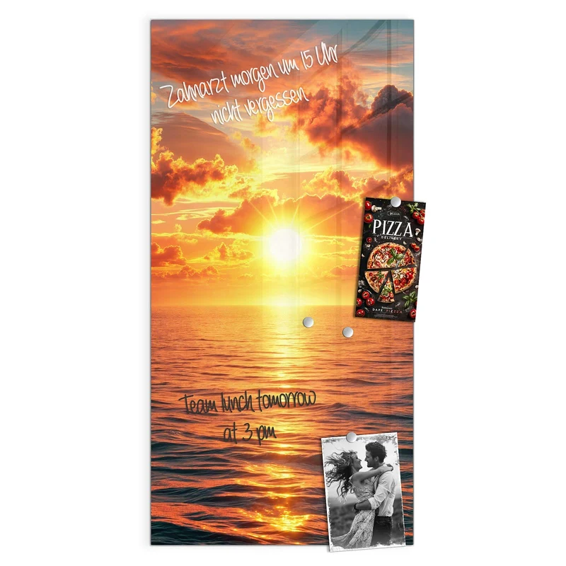 Glas Magnettafel - Wolken im Abendrot