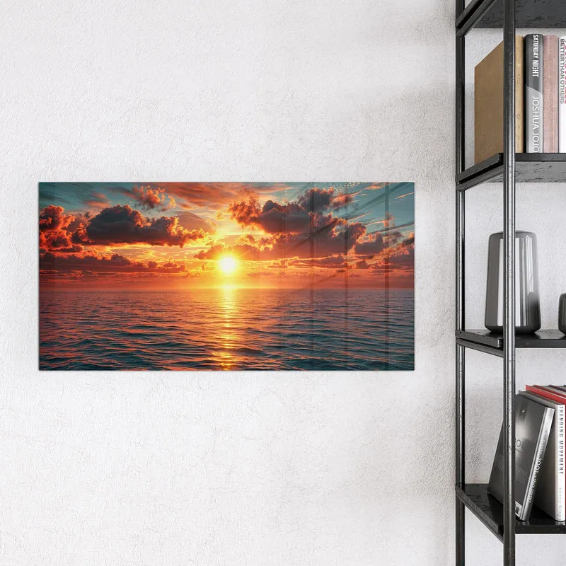 Glas Magnettafel - Wolken im Abendrot