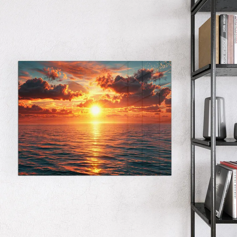 Glas Magnettafel - Wolken im Abendrot