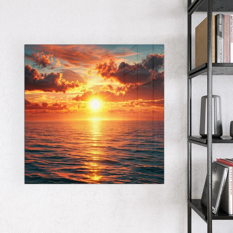 Glas Magnettafel - Wolken im Abendrot