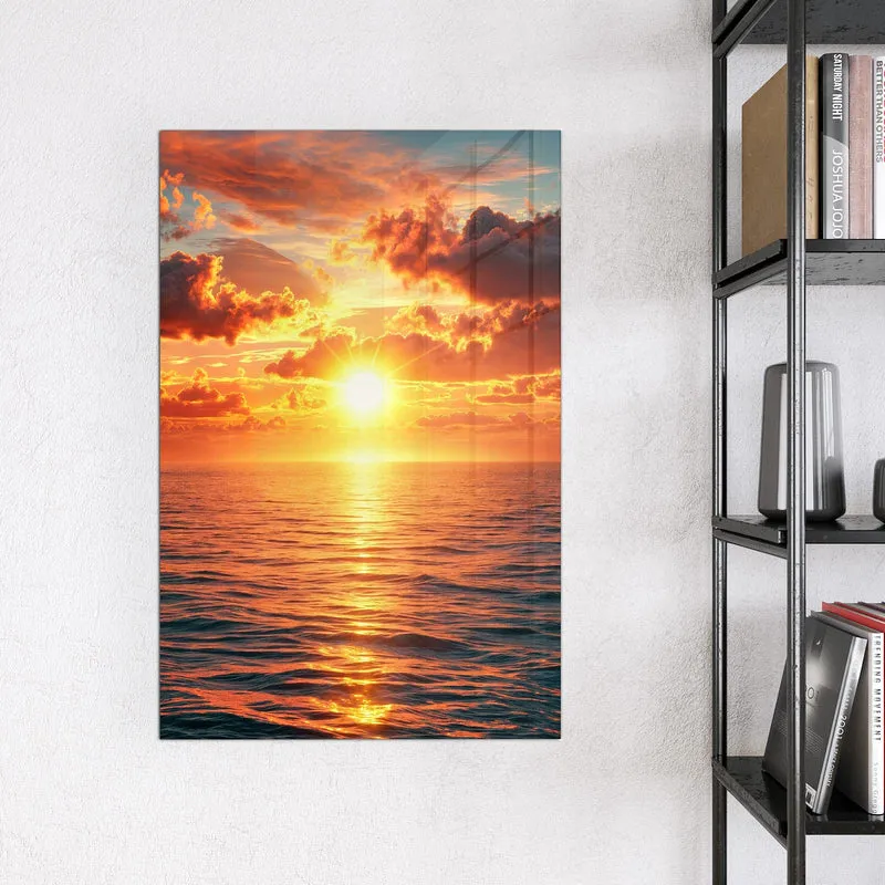 Glas Magnettafel - Wolken im Abendrot