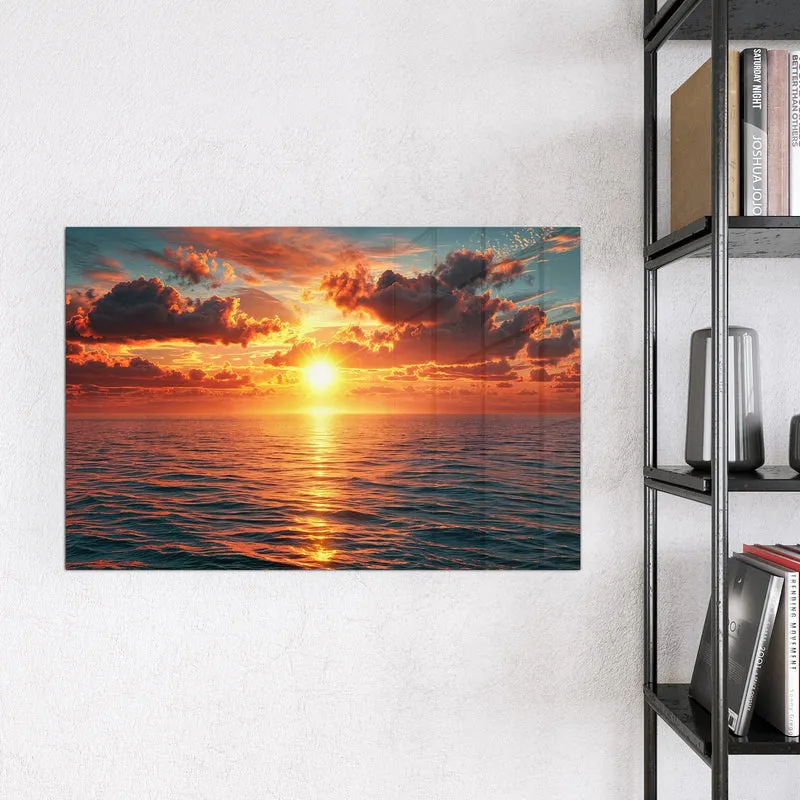 Glas Magnettafel - Wolken im Abendrot