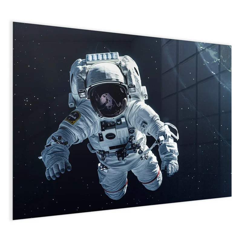 Glas Magnettafel - Schwebender Astronaut