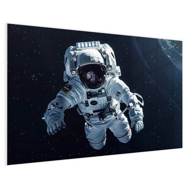 Glas Magnettafel - Schwebender Astronaut