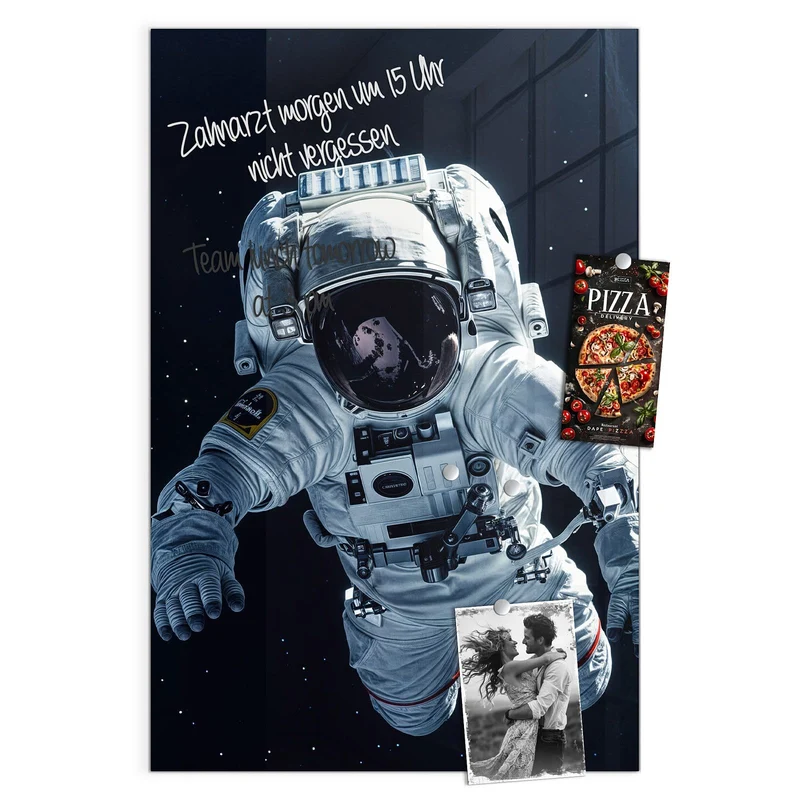 Glas Magnettafel - Schwebender Astronaut