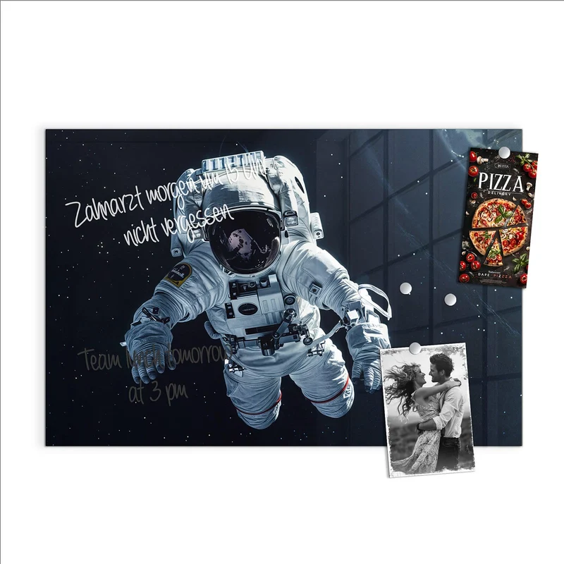 Glas Magnettafel - Schwebender Astronaut
