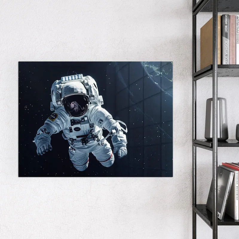 Glas Magnettafel - Schwebender Astronaut