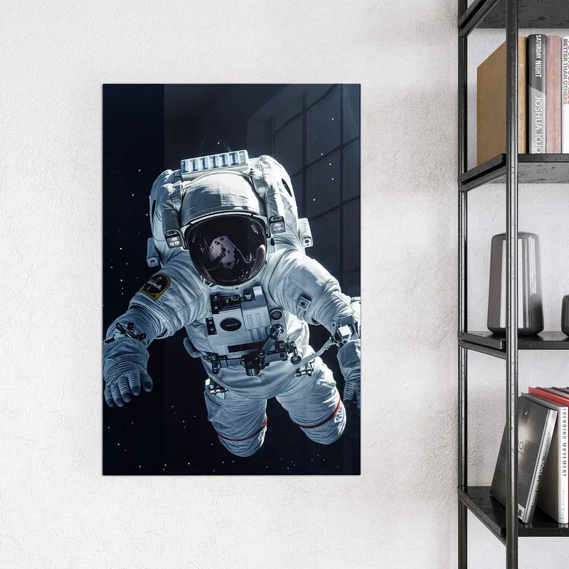 Glas Magnettafel - Schwebender Astronaut