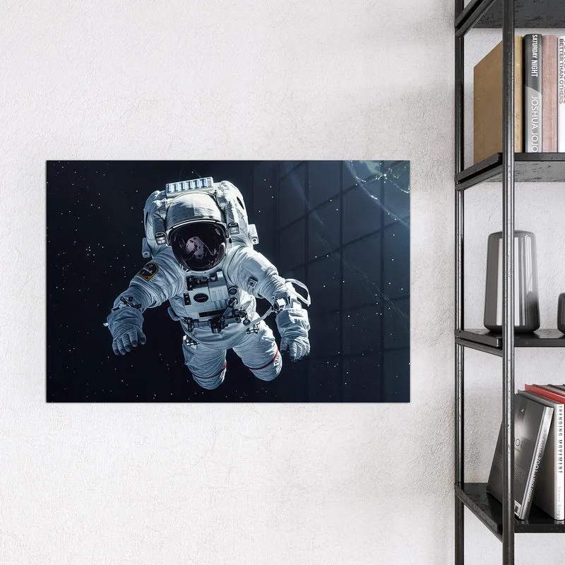 Glas Magnettafel - Schwebender Astronaut