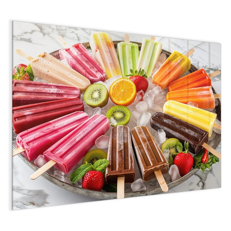 Glas Magnettafel - Sommerliches Eis