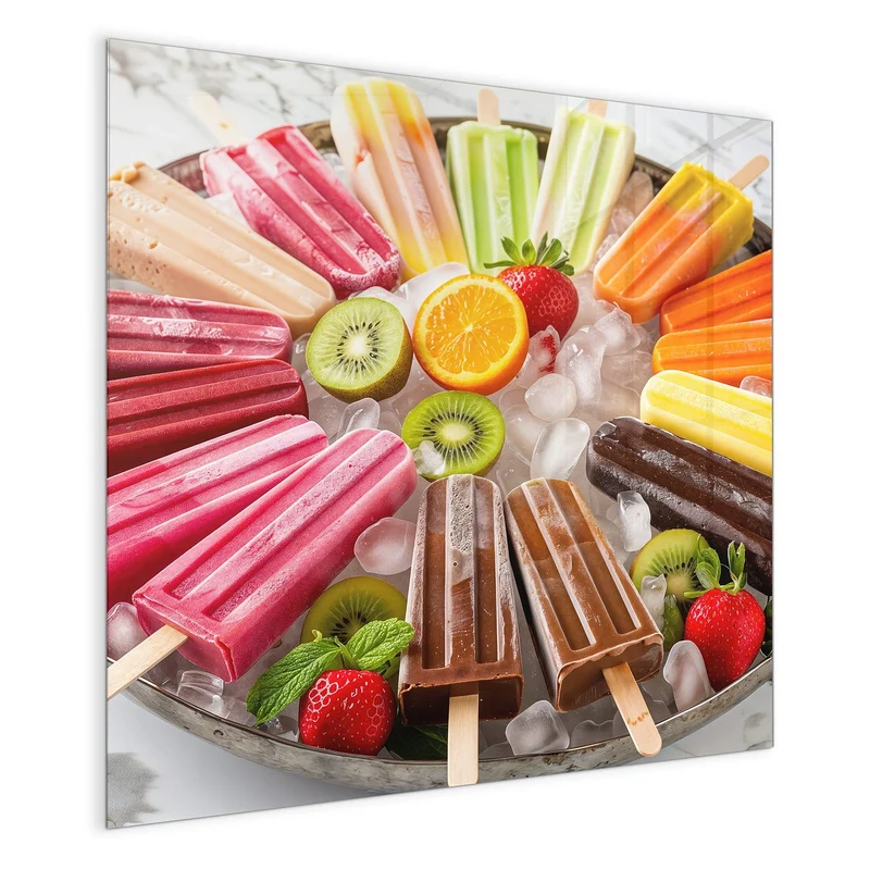 Glas Magnettafel - Sommerliches Eis