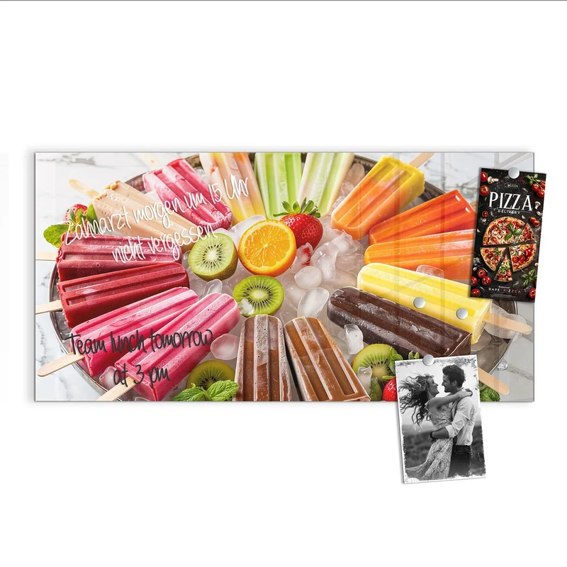 Glas Magnettafel - Sommerliches Eis