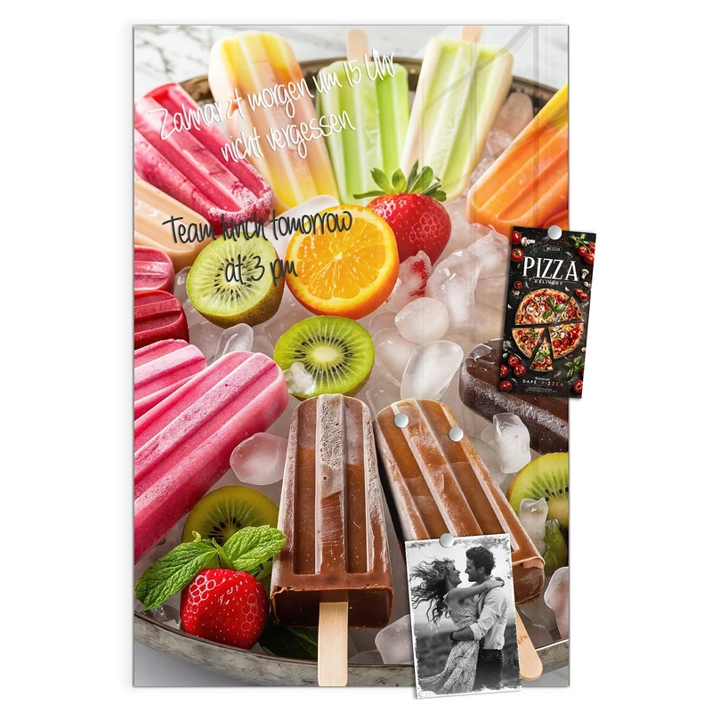 Glas Magnettafel - Sommerliches Eis