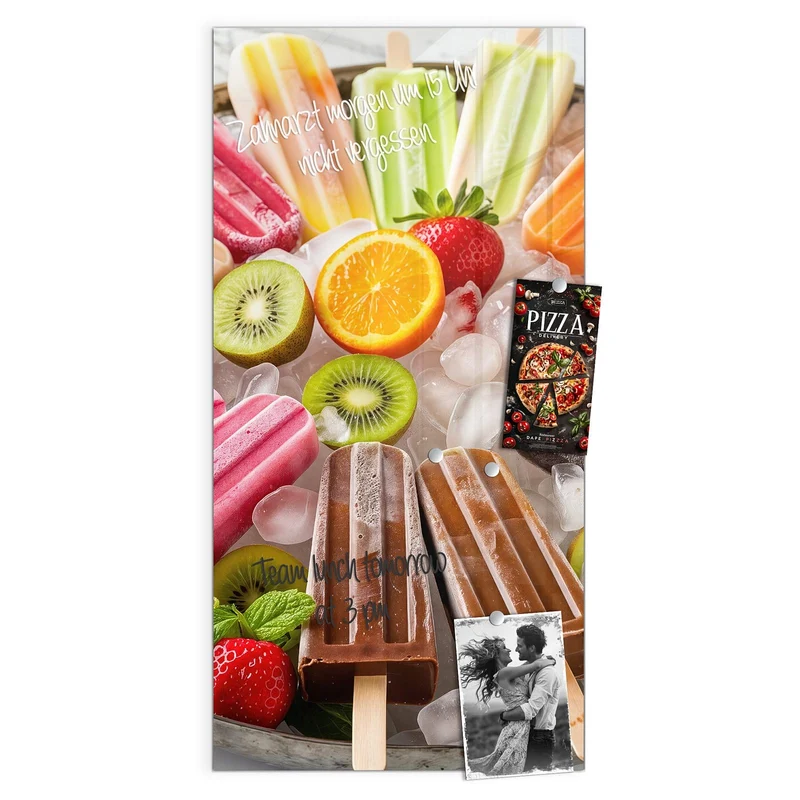 Glas Magnettafel - Sommerliches Eis