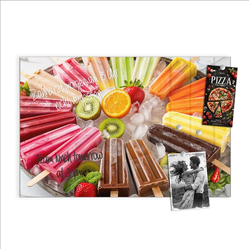 Glas Magnettafel - Sommerliches Eis