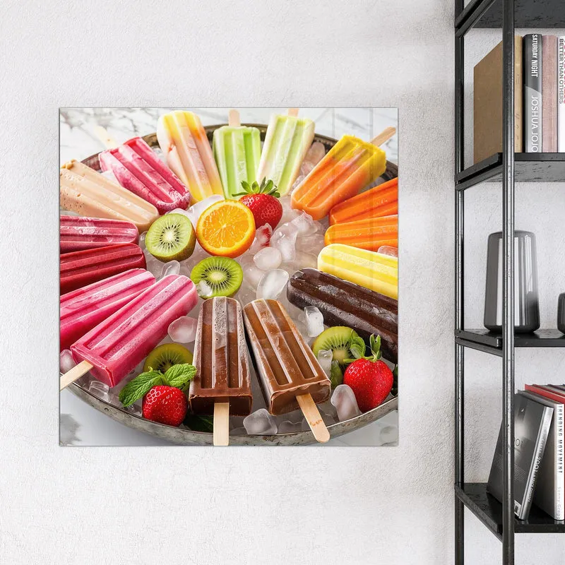 Glas Magnettafel - Sommerliches Eis