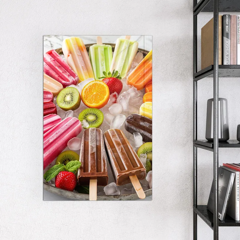Glas Magnettafel - Sommerliches Eis