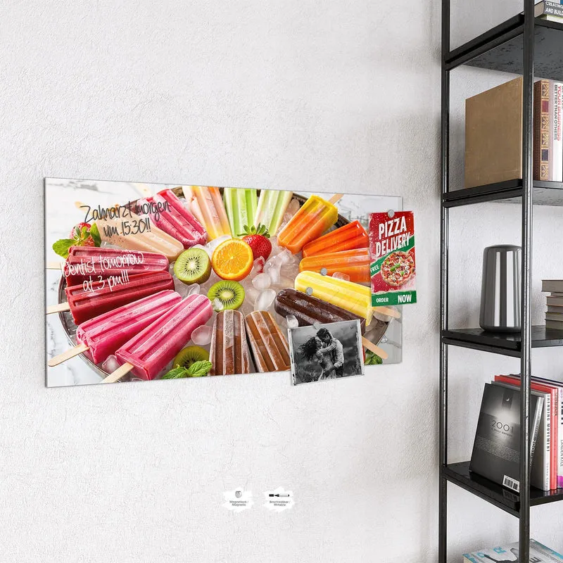 Glas Magnettafel - Sommerliches Eis