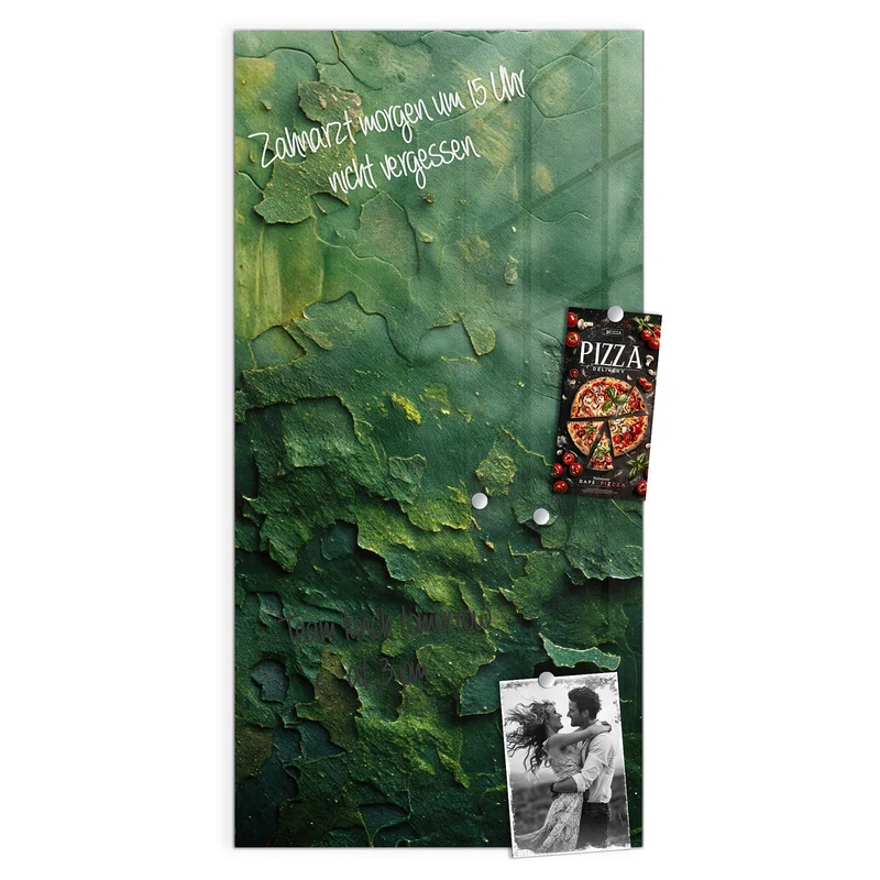 Glas Magnettafel - Abblätterndes Grün