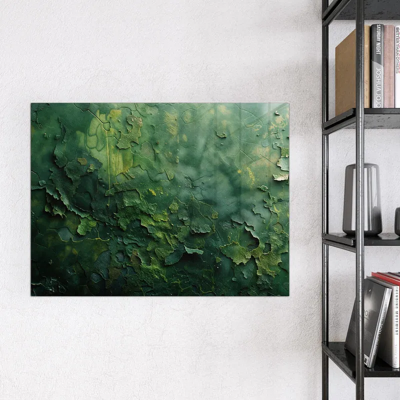 Glas Magnettafel - Abblätterndes Grün