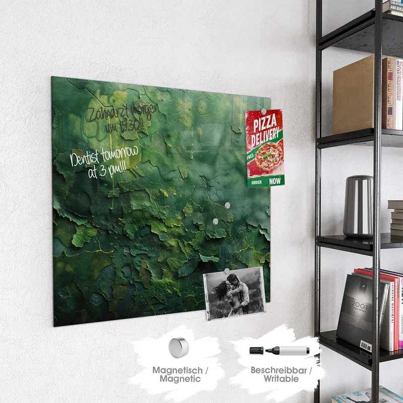 Glas Magnettafel - Abblätterndes Grün