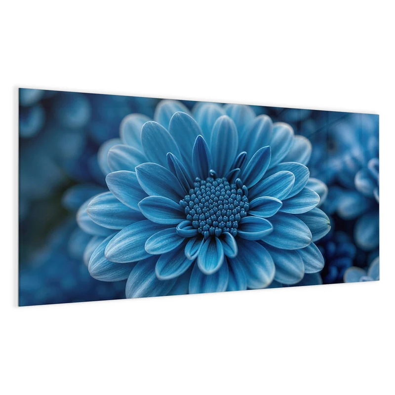 Glas Magnettafel - Blaue Chrysantheme