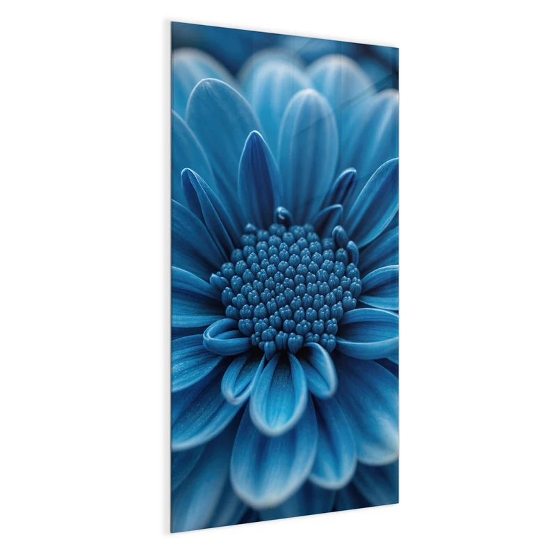 Glas Magnettafel - Blaue Chrysantheme