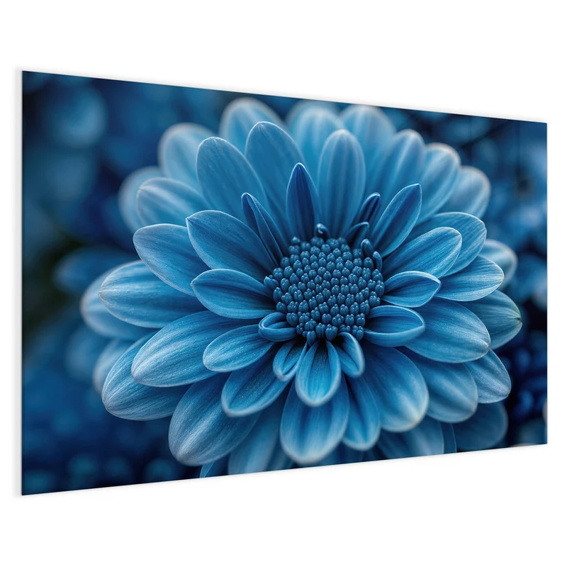 Glas Magnettafel - Blaue Chrysantheme