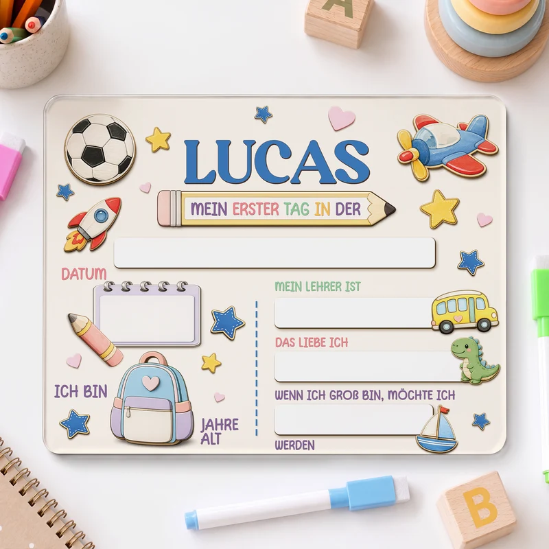 Mein Erster Tag In Der Schule - Personalisierte Geschenke Kinder | Acryl Maltafel