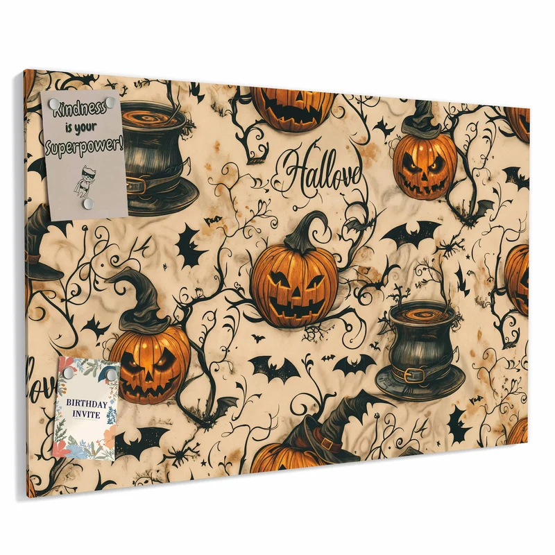 Metall Magnettafel - Halloween Kürbisse