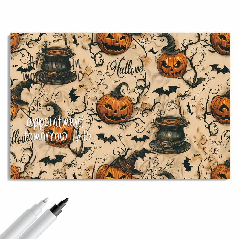 Metall Magnettafel - Halloween Kürbisse