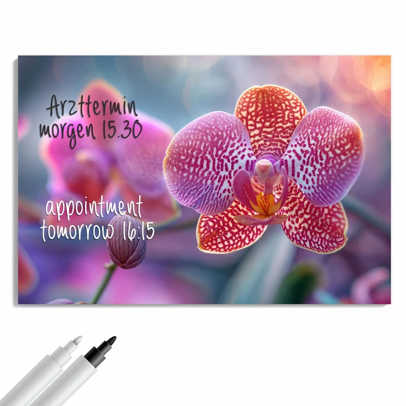 Metall Magnettafel - Exotische Orchidee
