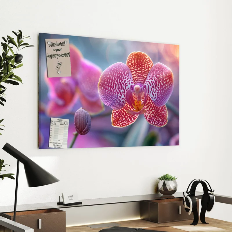 Metall Magnettafel - Exotische Orchidee