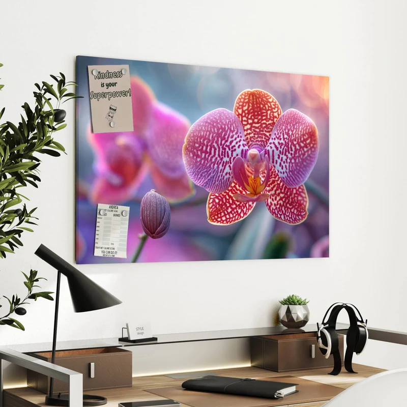 Metall Magnettafel - Exotische Orchidee