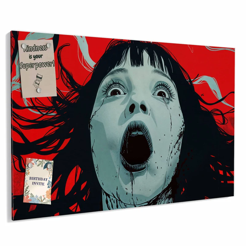 Metall Magnettafel - Schrei in Rot