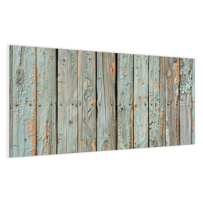 Glas Magnettafel - Mintgrüne Holzlatten