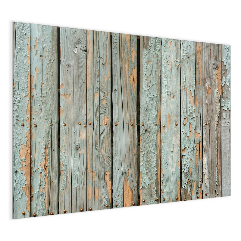 Glas Magnettafel - Mintgrüne Holzlatten