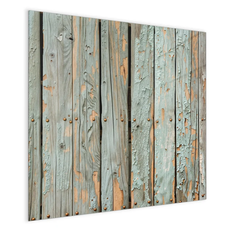 Glas Magnettafel - Mintgrüne Holzlatten