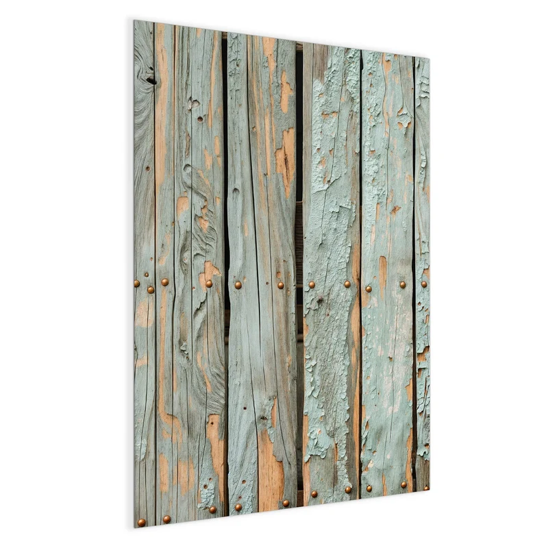 Glas Magnettafel - Mintgrüne Holzlatten