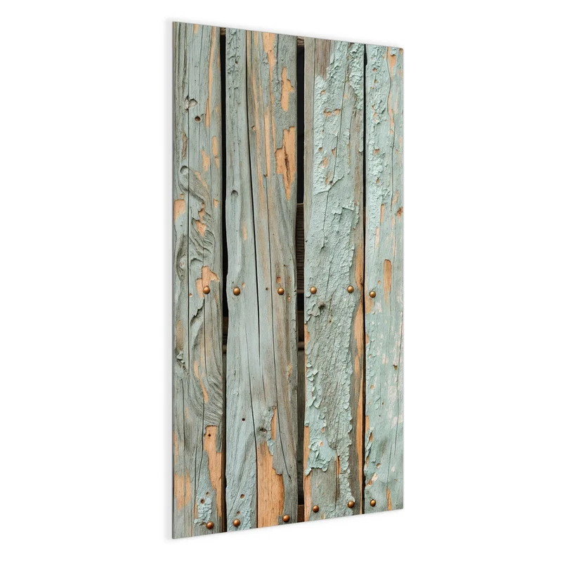 Glas Magnettafel - Mintgrüne Holzlatten