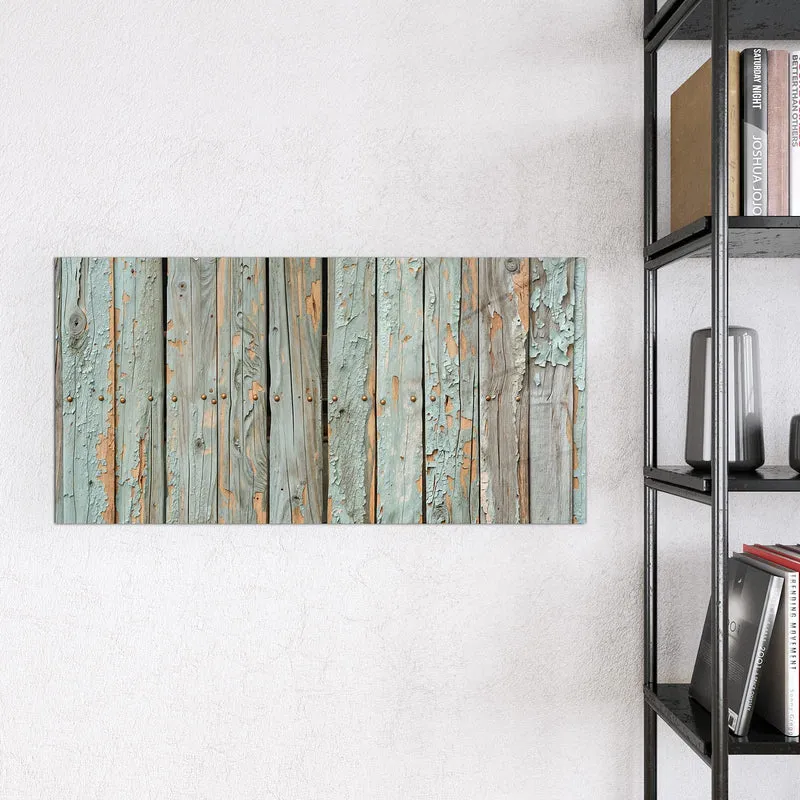 Glas Magnettafel - Mintgrüne Holzlatten