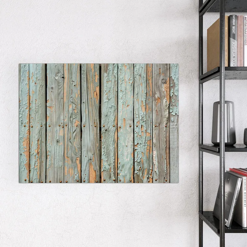Glas Magnettafel - Mintgrüne Holzlatten
