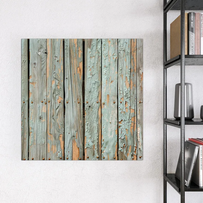 Glas Magnettafel - Mintgrüne Holzlatten