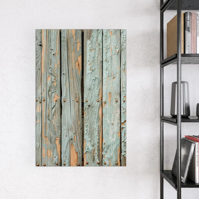 Glas Magnettafel - Mintgrüne Holzlatten