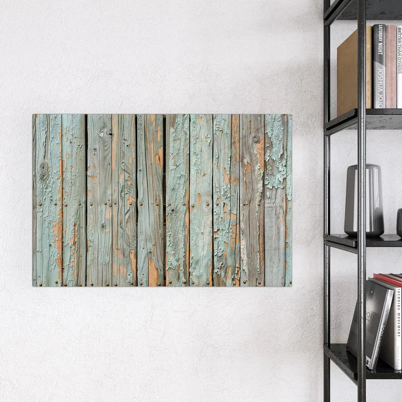 Glas Magnettafel - Mintgrüne Holzlatten