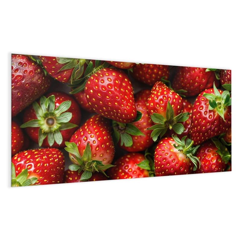 Glas Magnettafel - Frische Erdbeeren