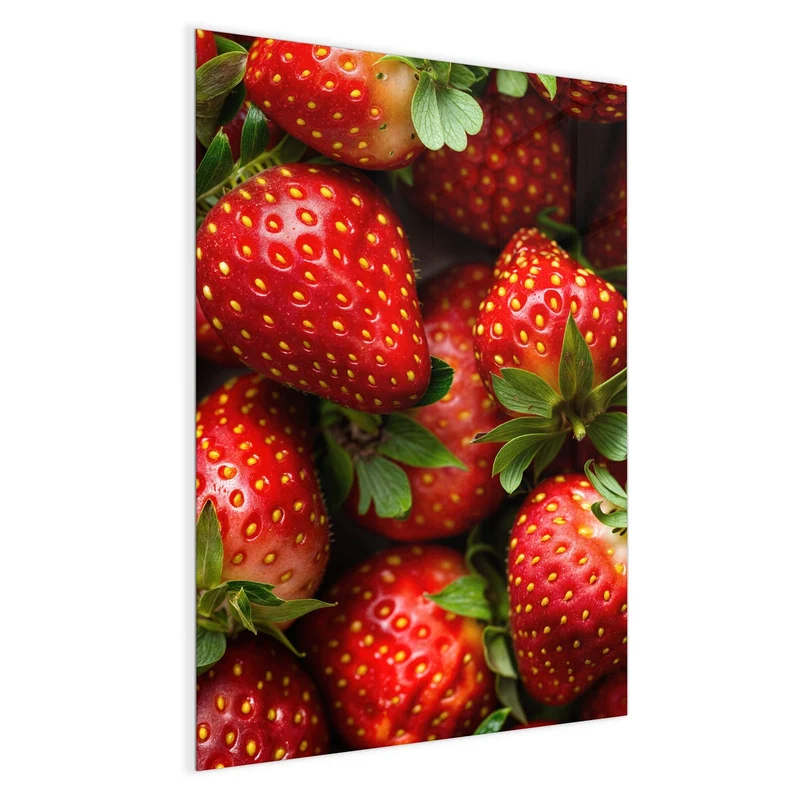 Glas Magnettafel - Frische Erdbeeren
