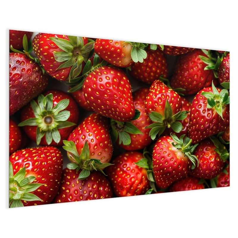 Glas Magnettafel - Frische Erdbeeren