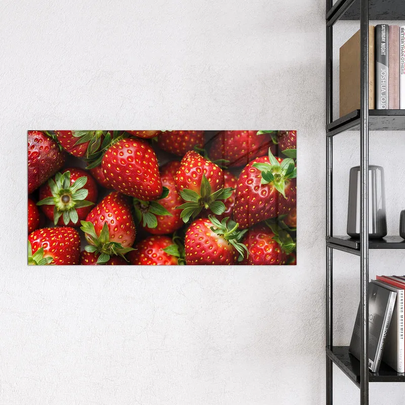 Glas Magnettafel - Frische Erdbeeren